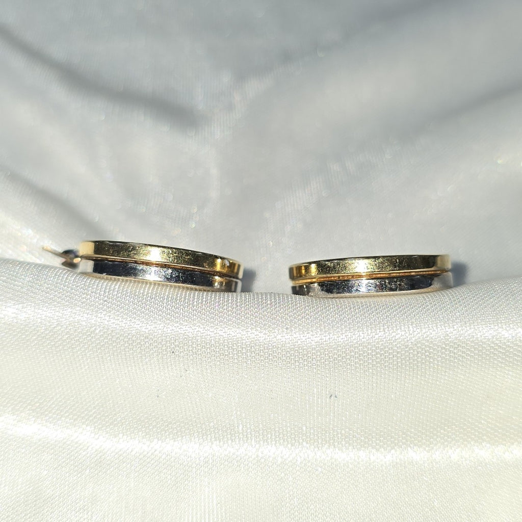 ARRACADAS PAR ORO COMBINADO 14 K 3,70 GRMS (SEMINUEVO)