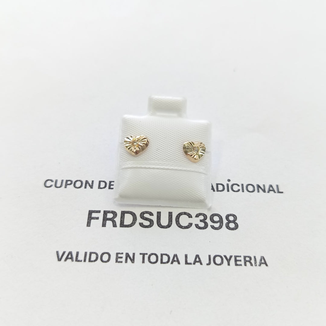 BROQUELES BROQUEL FIG CORAZON C CIRCONIA 14K 0.2603 GR (NUEVO)