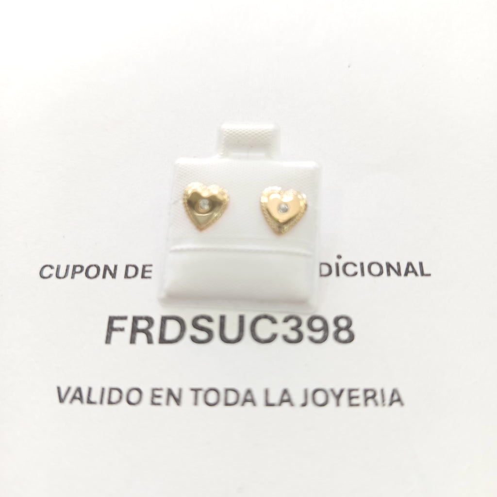 BROQUELES BROQUEL FIG CORAZON C CIRCONIA 14K 0.2614 GR (NUEVO)