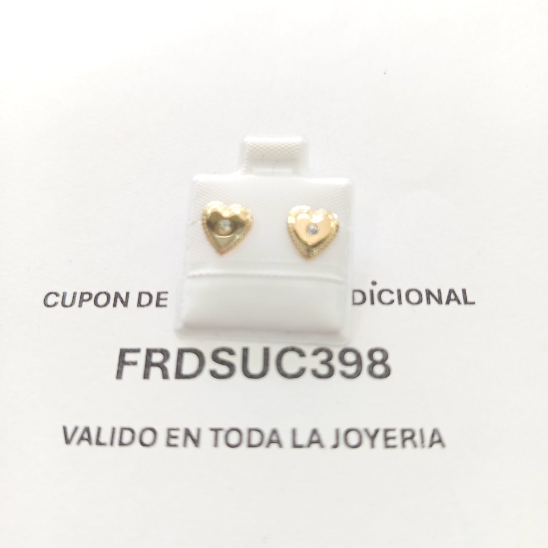 BROQUELES BROQUEL FIG CORAZON C CIRCONIA 14K 0.2614 GR (NUEVO)