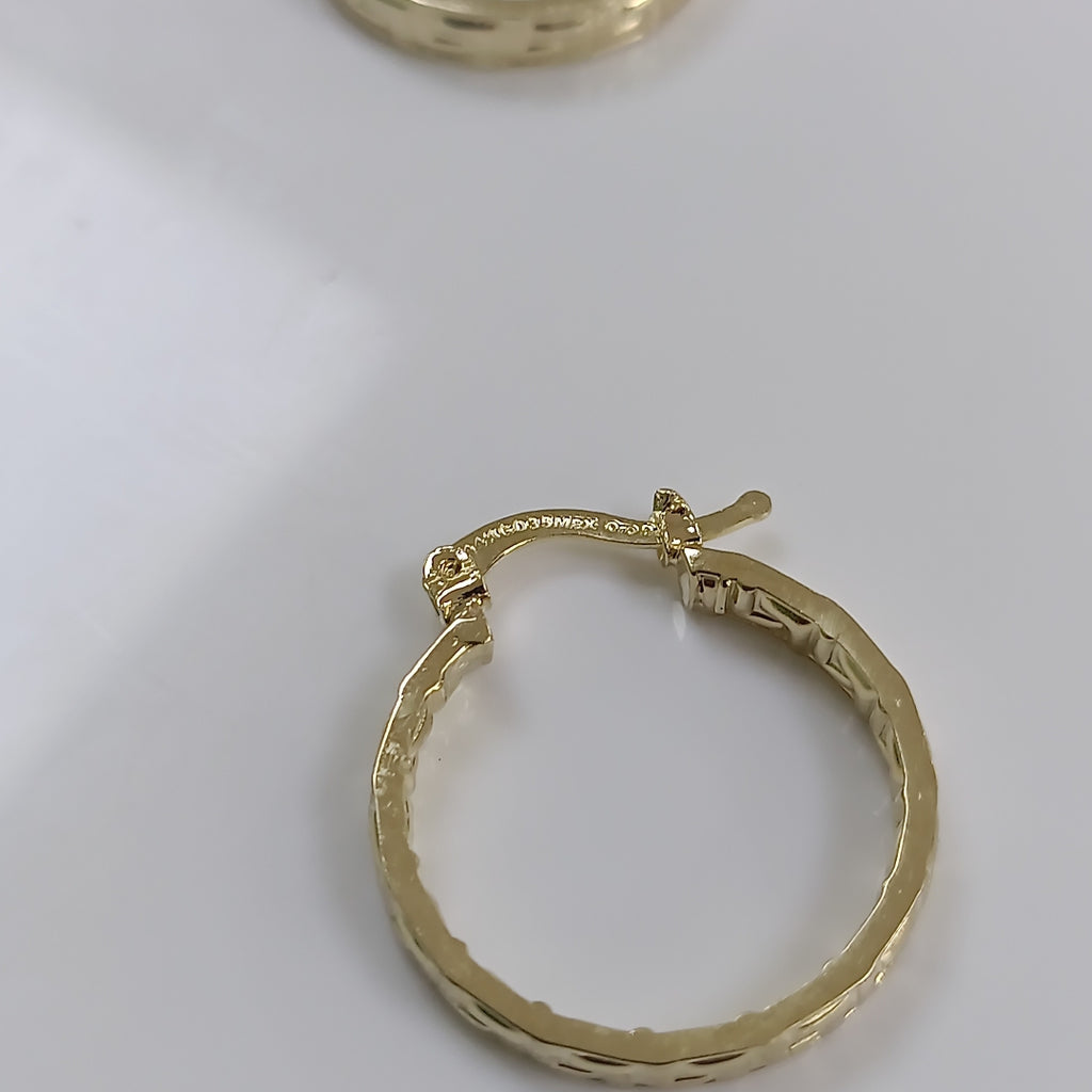 ARETES TEJIDO ARRACADAS TIPO GRECAS 14K 2.2 GR (NUEVO)