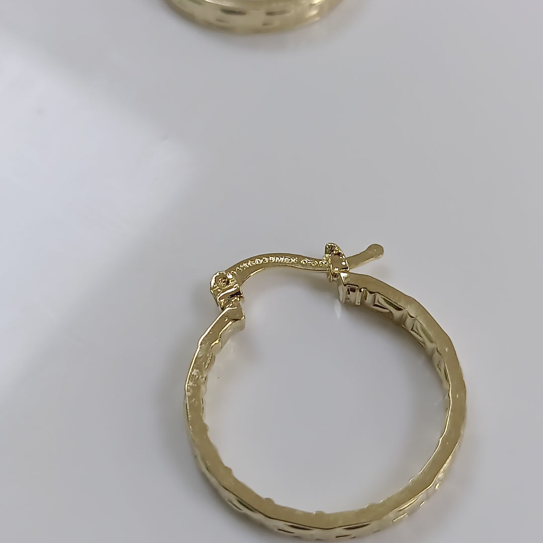 ARETES TEJIDO ARRACADAS TIPO GRECAS 14K 2.2 GR (NUEVO)
