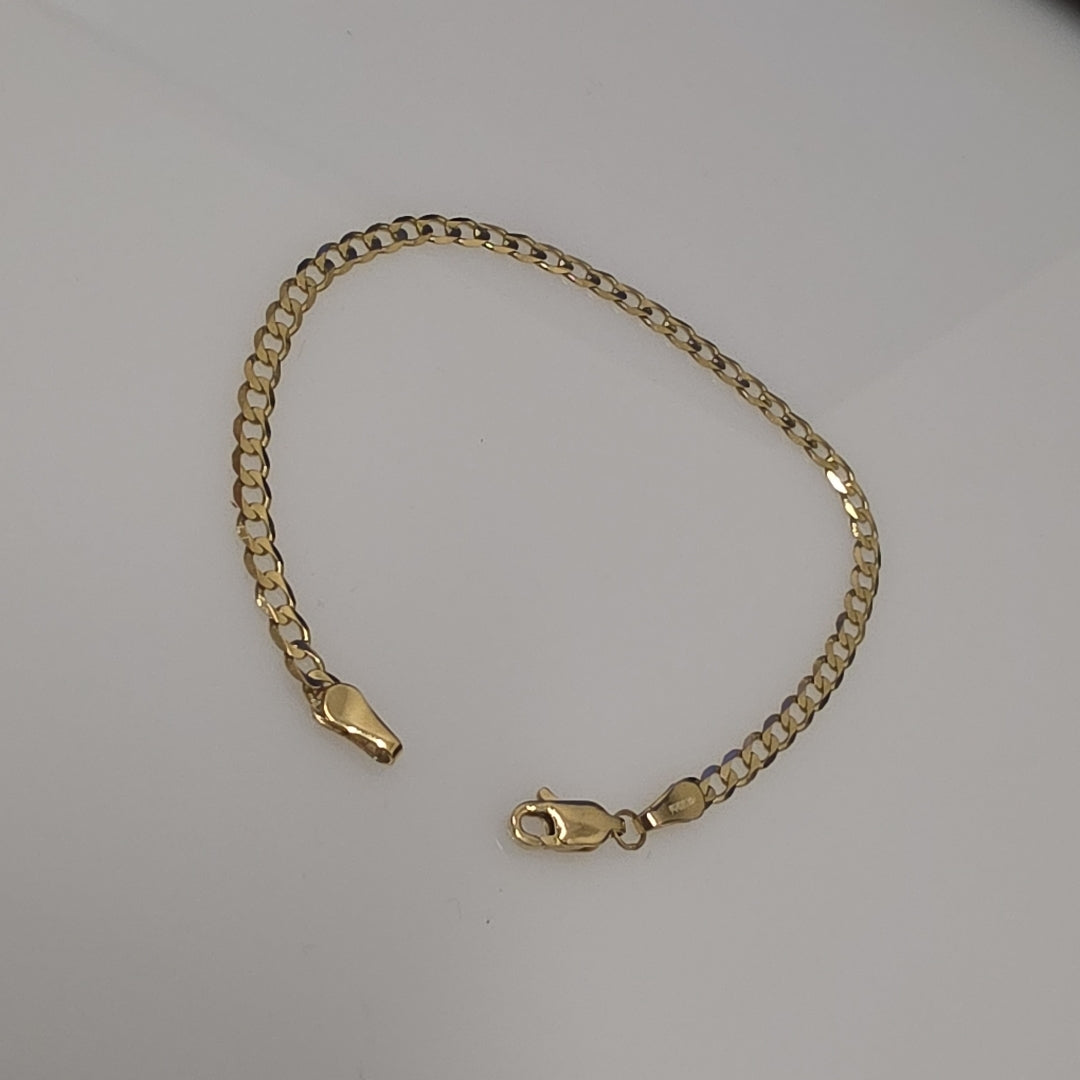 PULSERA TEJIDO BARBADA 14K 18 CM 3.2 GR (NUEVO)