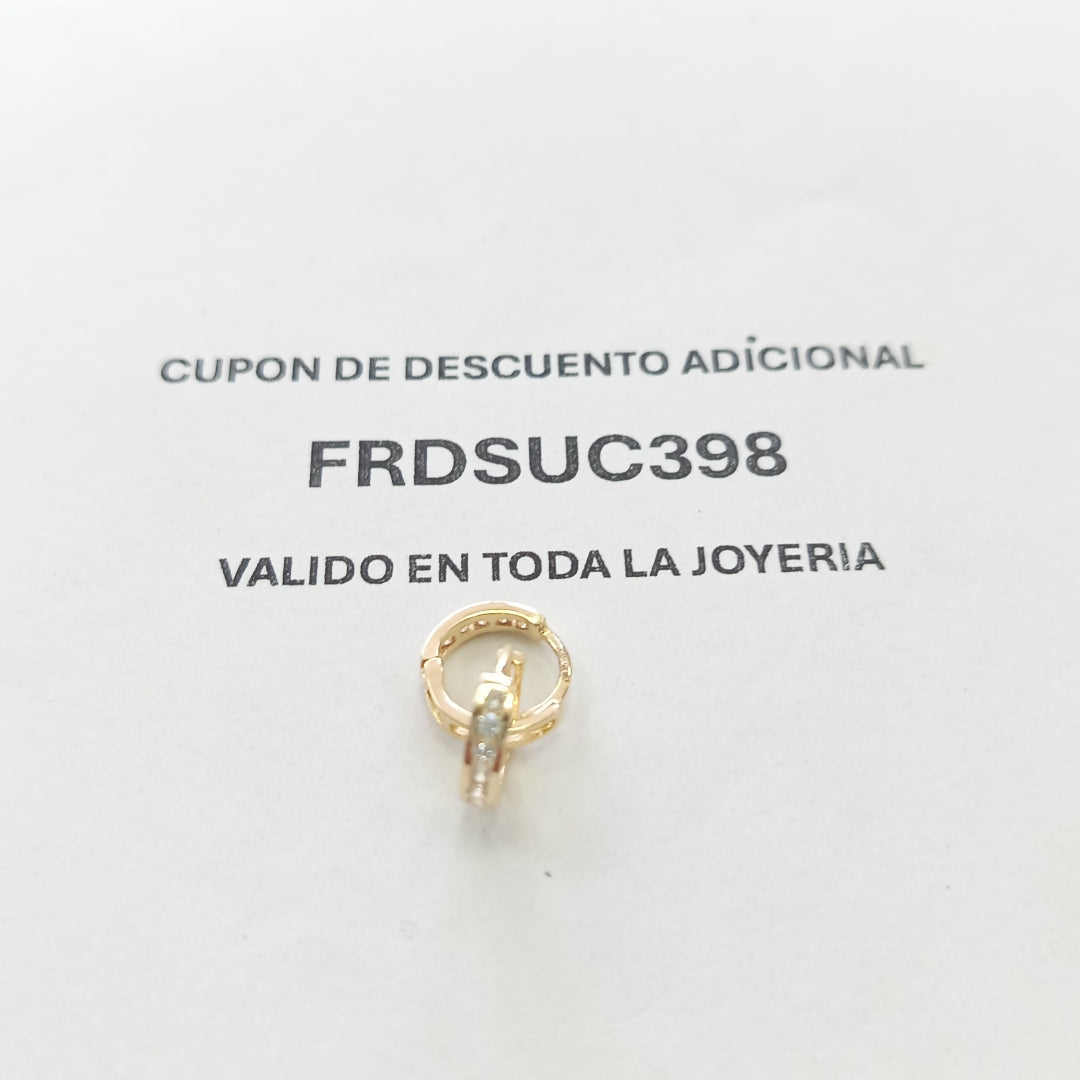ARETES HUGGIES C CIRCONIA 14K 1.2 GR (NUEVO)