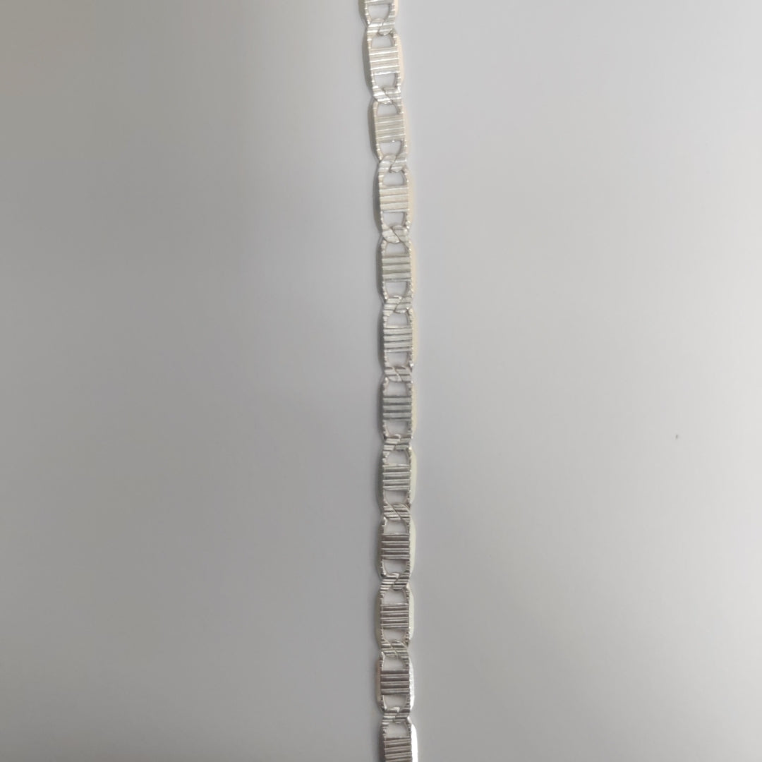 PULSERA TEJIDO ESPEJO PLATA .925 21 CM 7.9 GR (NUEVO)