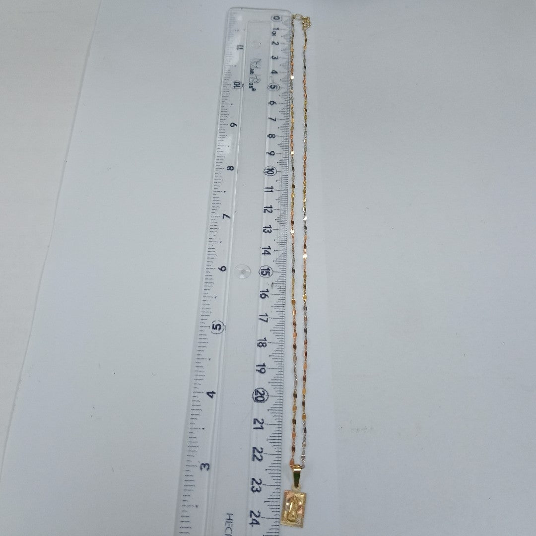 CADENA, MEDALLA RELIGIOSA ORO, ORO COMBINADO 10 K 1.4 GRMS (SEMINUEVO)