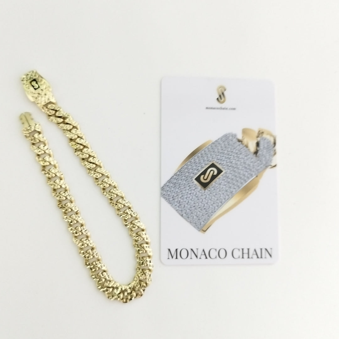 PULSERA CABALLERO MONACO ORO 10K 9.3 (NUEVO)