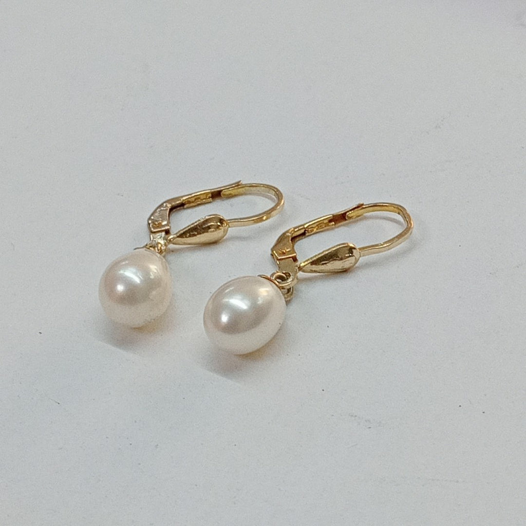ARETES C PERLAS SINTETICAS 10K 2.4 GR (NUEVO)