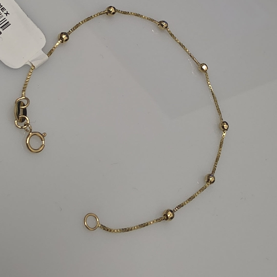 PULSERA ESPECIAL CON BOLITAS 14K 18 CM 1.4 GR (NUEVO)