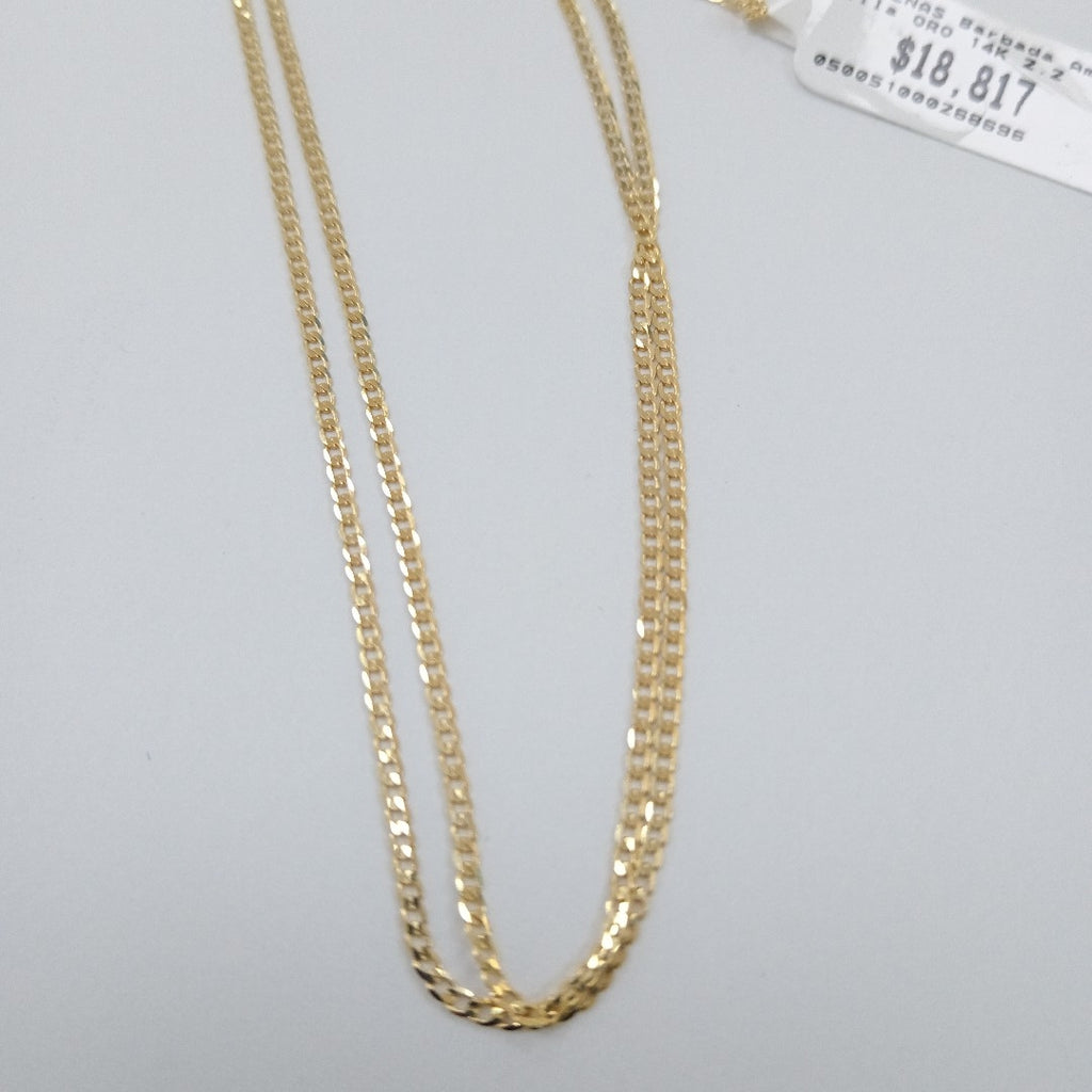 CADENAS BARBADA AMARILLA ORO 14K 2.2 (NUEVO)