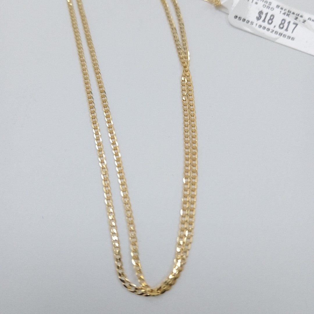 CADENAS BARBADA AMARILLA ORO 14K 2.2 (NUEVO)