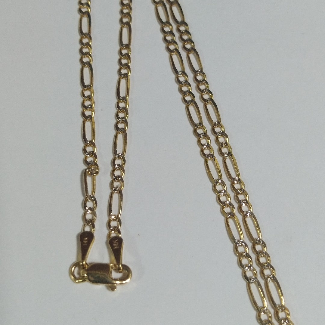 CADENA 3X1 DIAMANTADA 14K 55 CM 4.8 GR (NUEVO)