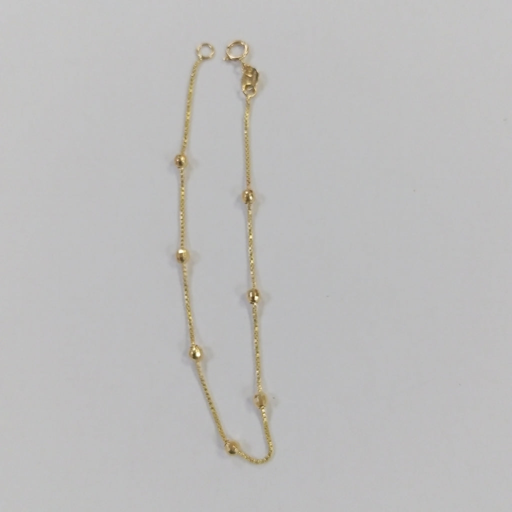 PULSERA ESPECIAL CON BOLITAS 14K 18 CM 1.4 GR (NUEVO)