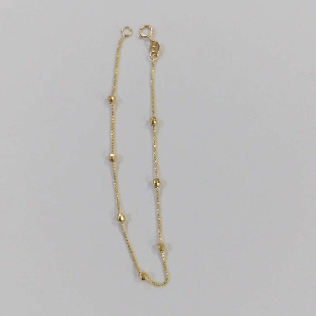 PULSERA ESPECIAL CON BOLITAS 14K 18 CM 1.4 GR (NUEVO)