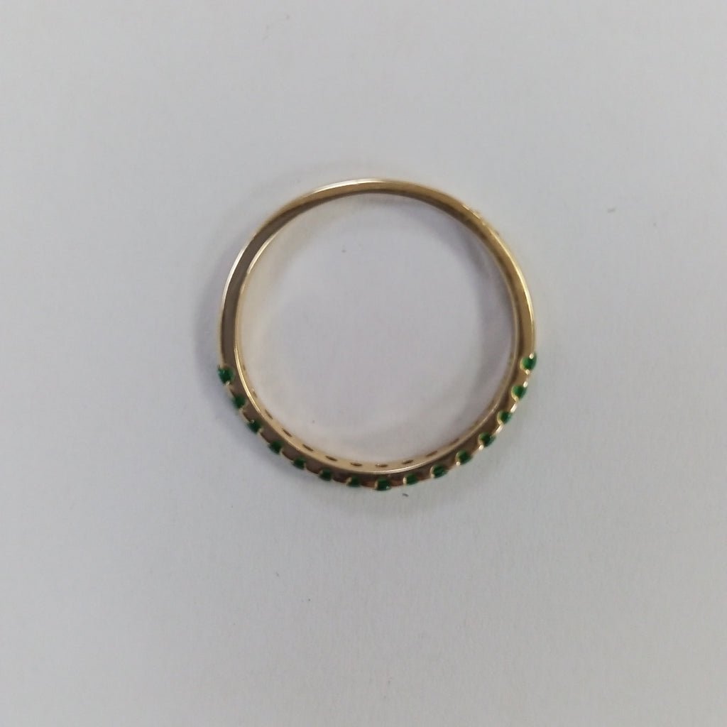 ANILLO ANILLITO MEDIA CHURUMBELA C PDRAS COLOR VERDE 14K 7 TALLA 1.5 GR (NUEVO)