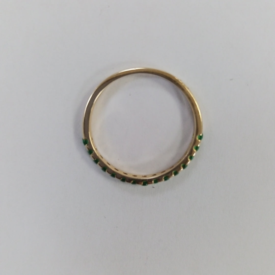 ANILLO ANILLITO MEDIA CHURUMBELA C PDRAS COLOR VERDE 14K 7 TALLA 1.5 GR (NUEVO)