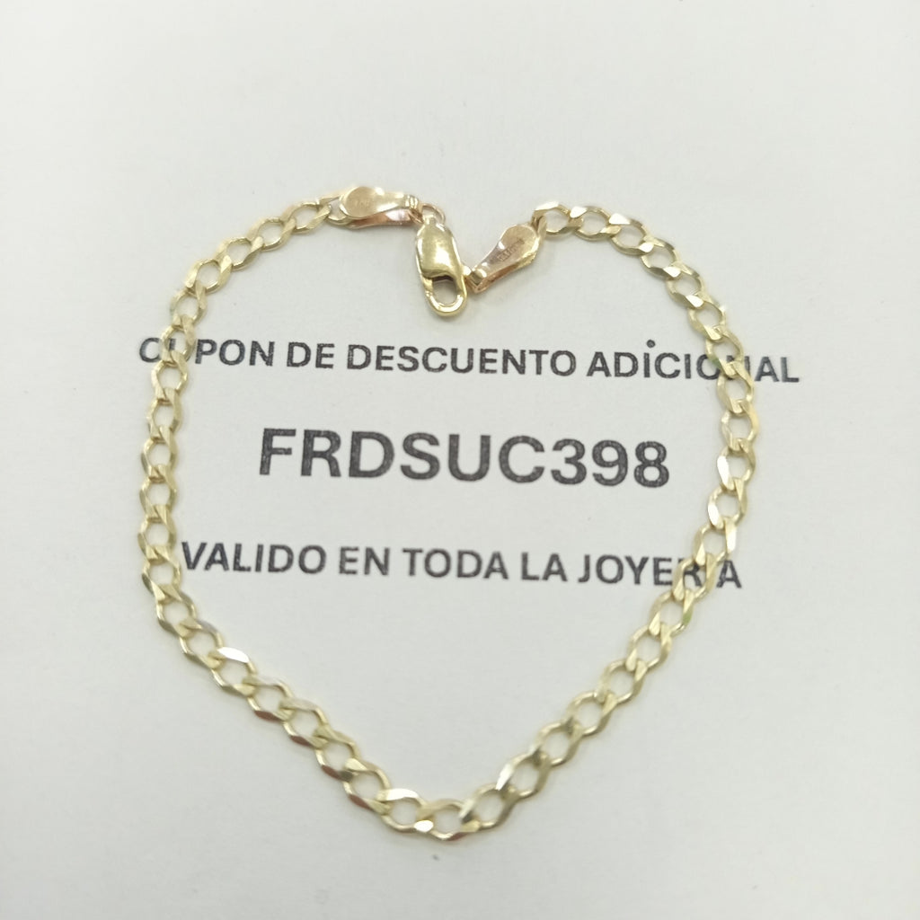 PULSERA TEJIDO BARBADA 14K 18 CM 3.4 GR (NUEVO)