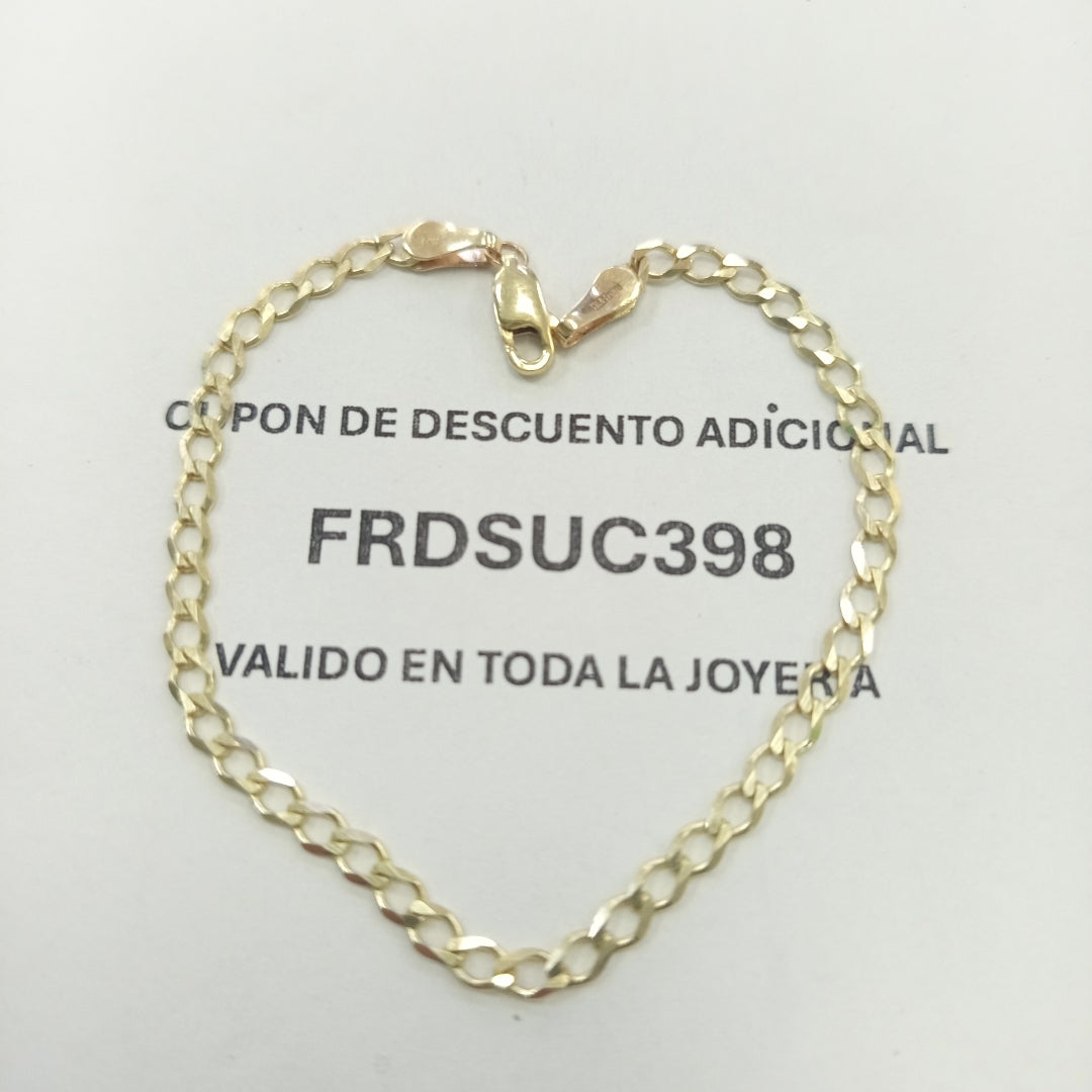 PULSERA TEJIDO BARBADA 14K 18 CM 3.4 GR (NUEVO)