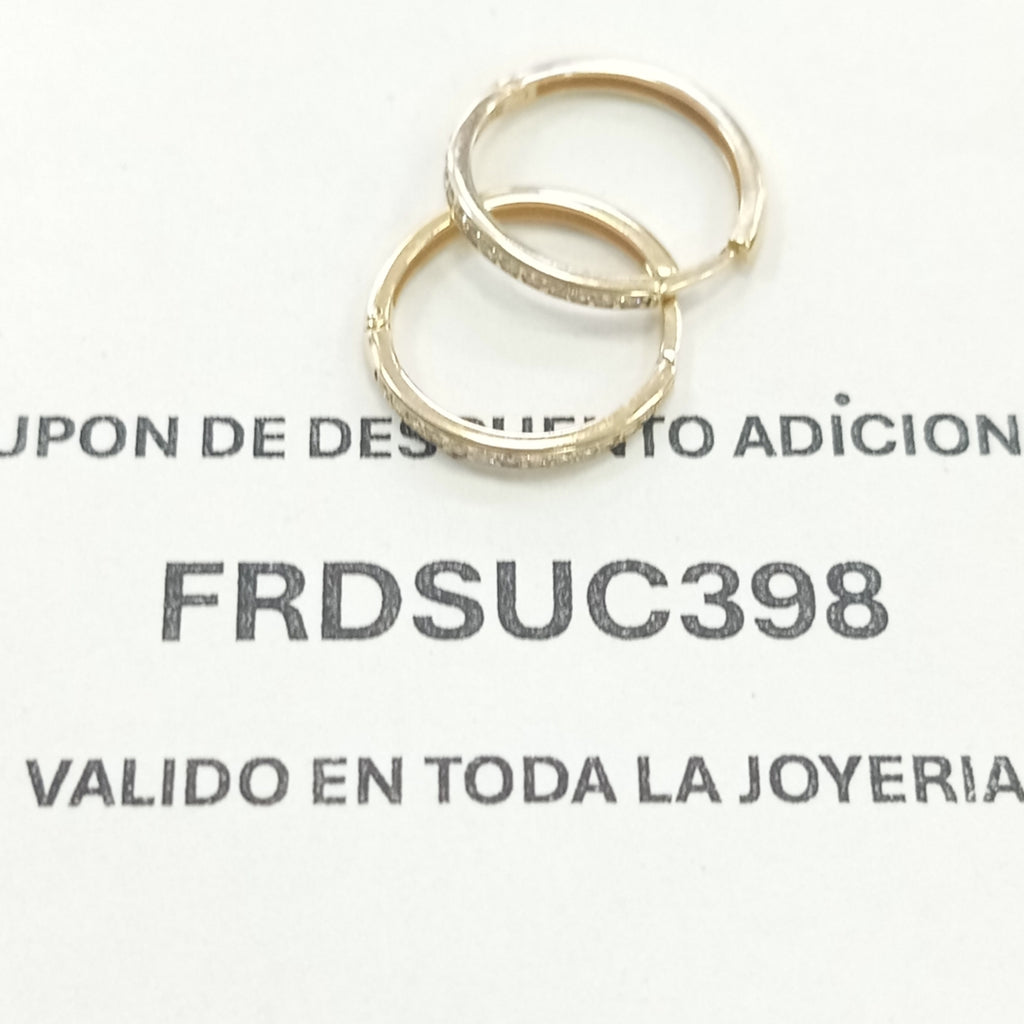 ARETES ARRACADAS C CIRCONIAS 14K 1.9 GR (NUEVO)