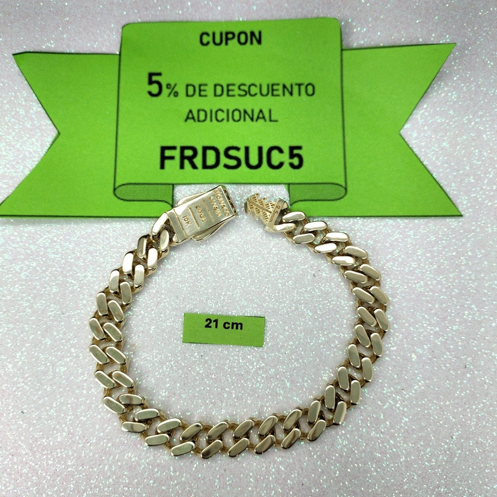 PULSERA CABALLERO MONACO ORO 10K 13.3 (NUEVO)
