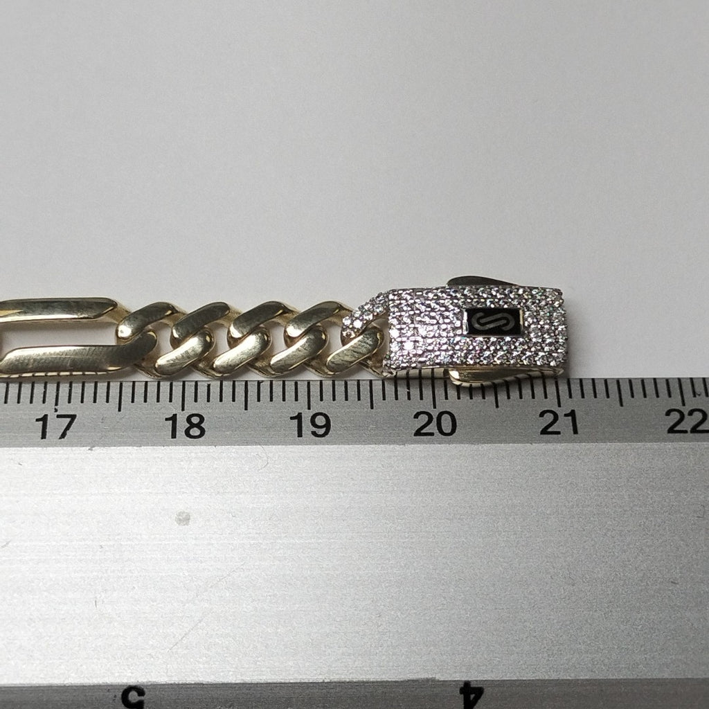 PULSERA CABALLERO MONACO ORO 10K 7.2 (NUEVO)