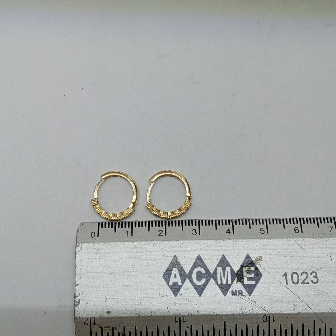 ARETES HUGGIES C CIRCONIAS 14K 2 GR (NUEVO)