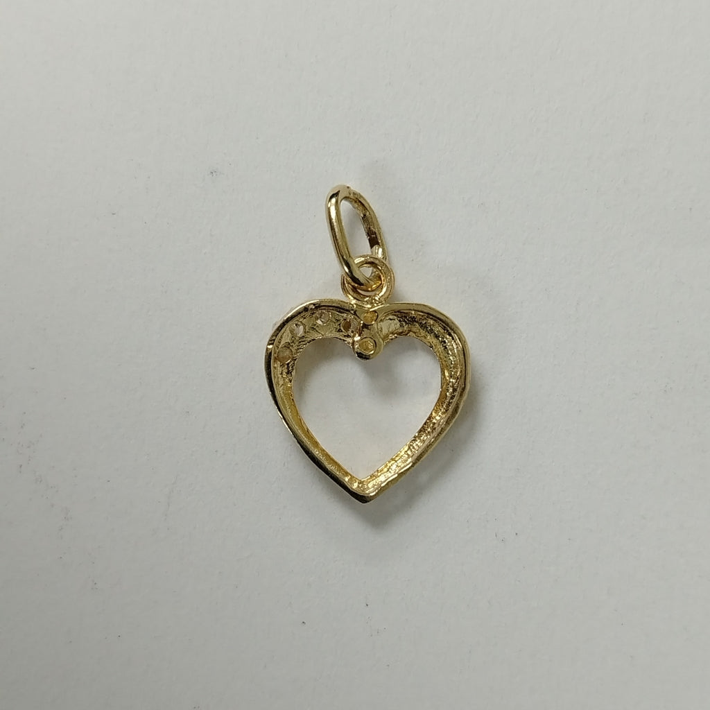 DIJE CORAZON CON CIRCONIAS 14K 1.4 GR (NUEVO)