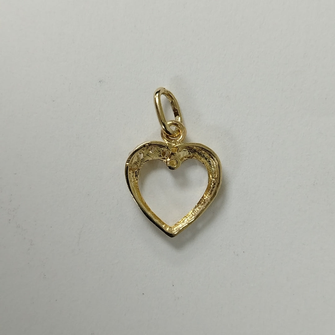 DIJE CORAZON CON CIRCONIAS 14K 1.4 GR (NUEVO)