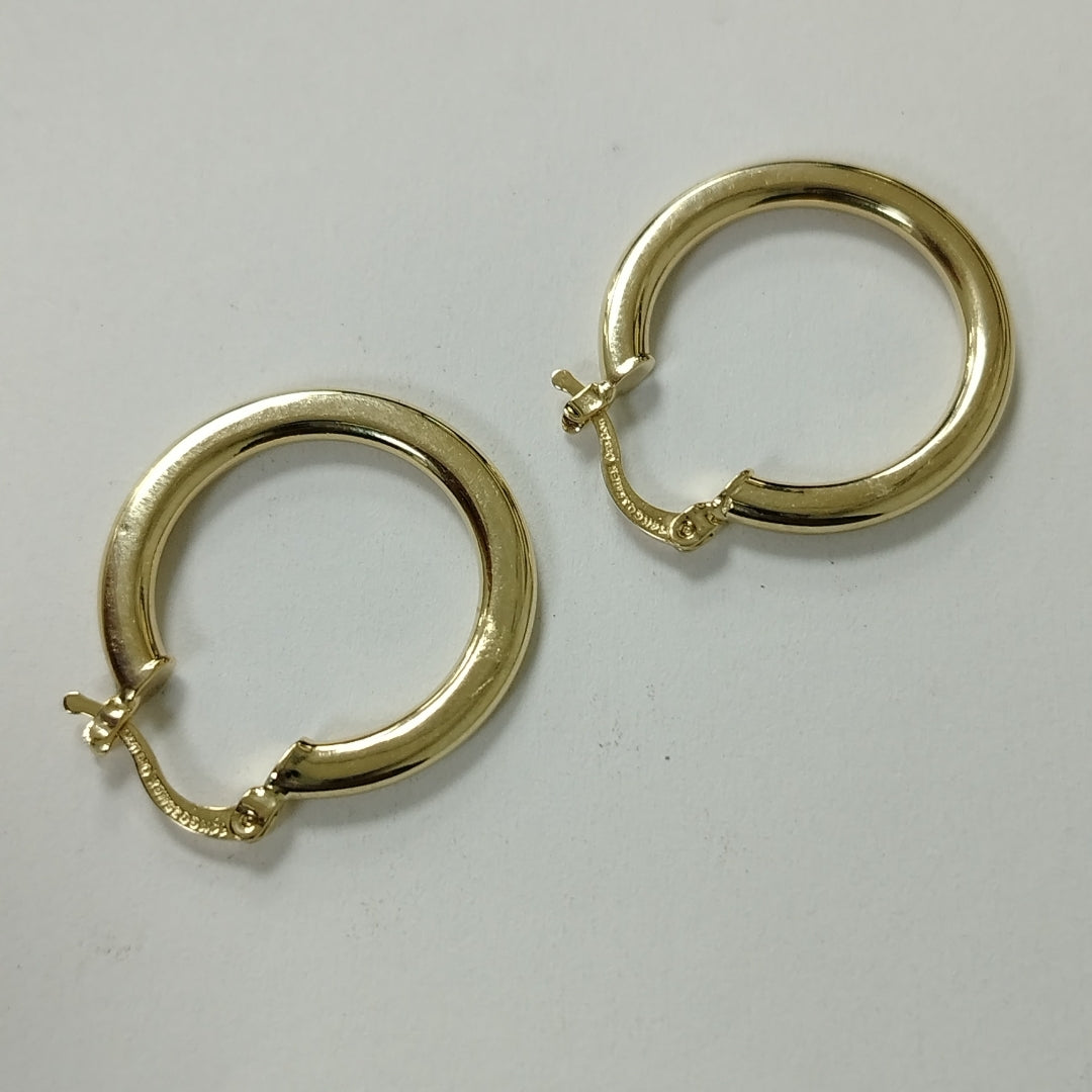 ARETES TEJIDO ARRACADA LISA 14K 2.1 GR (NUEVO)
