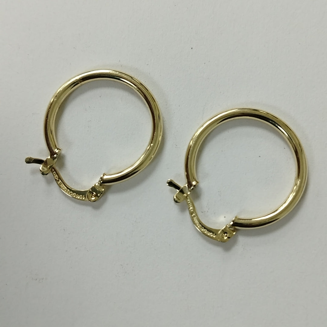 ARETES TEJIDO ARRACADAS LISAS 14K 1.2 GR (NUEVO)