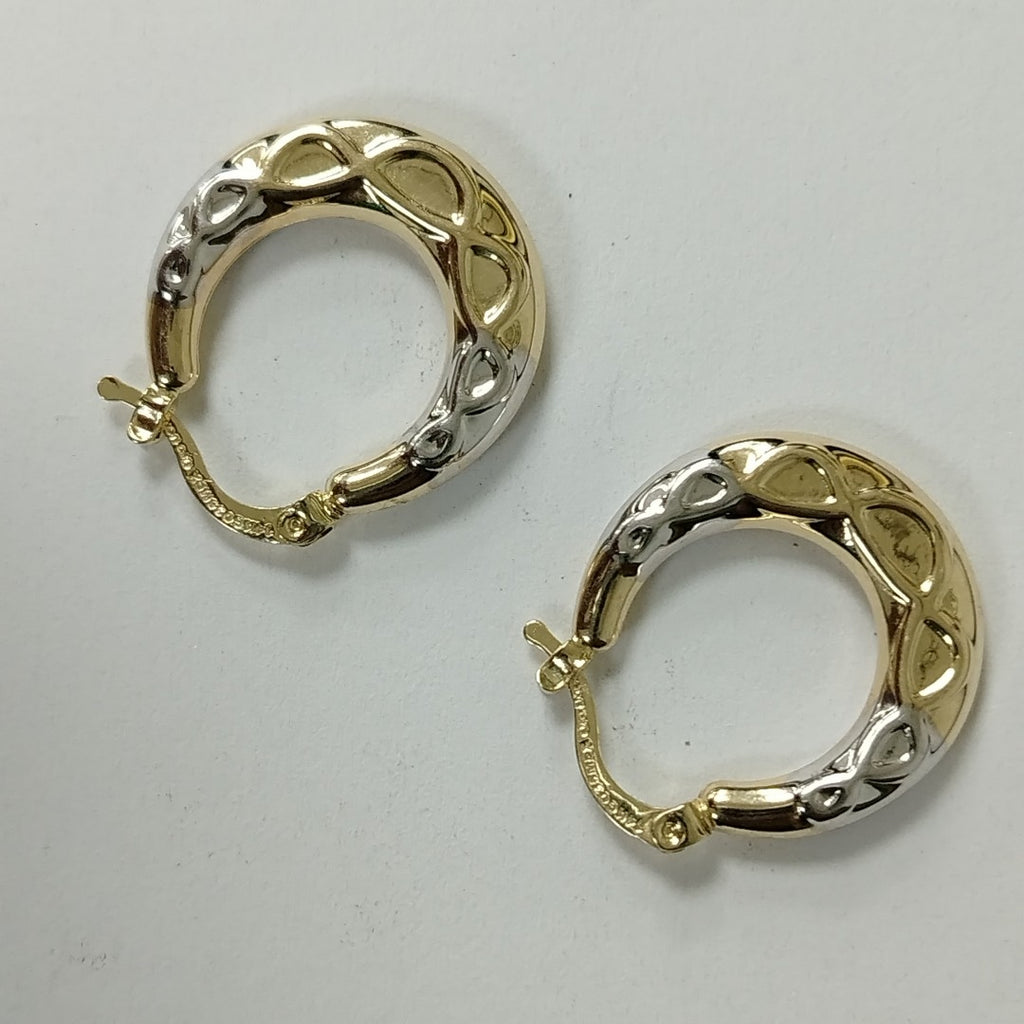 ARETES ARRACADAS COMBINADAS CON INFINITO 14K 2.2 GR (NUEVO)