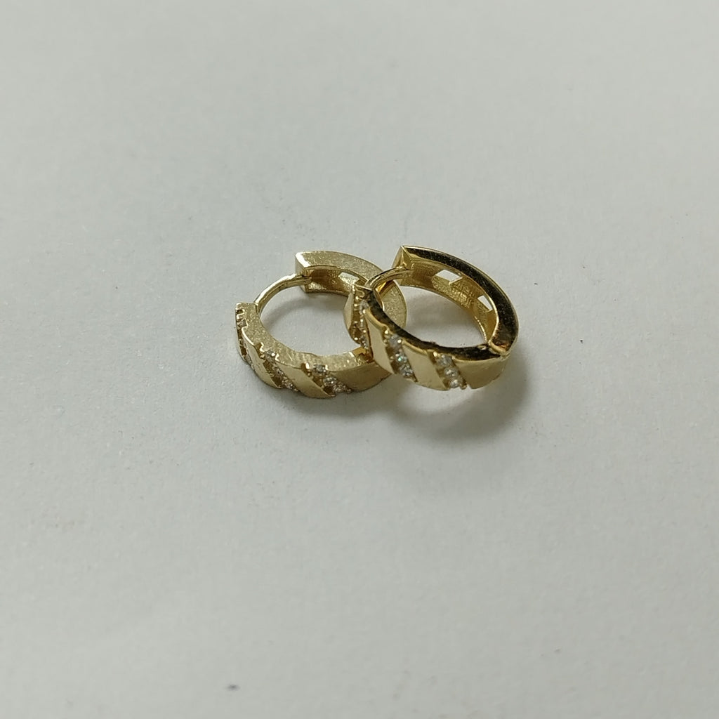 ARETES HUGGIES CON CIRCONIAS 14K 2.3 GR (NUEVO)