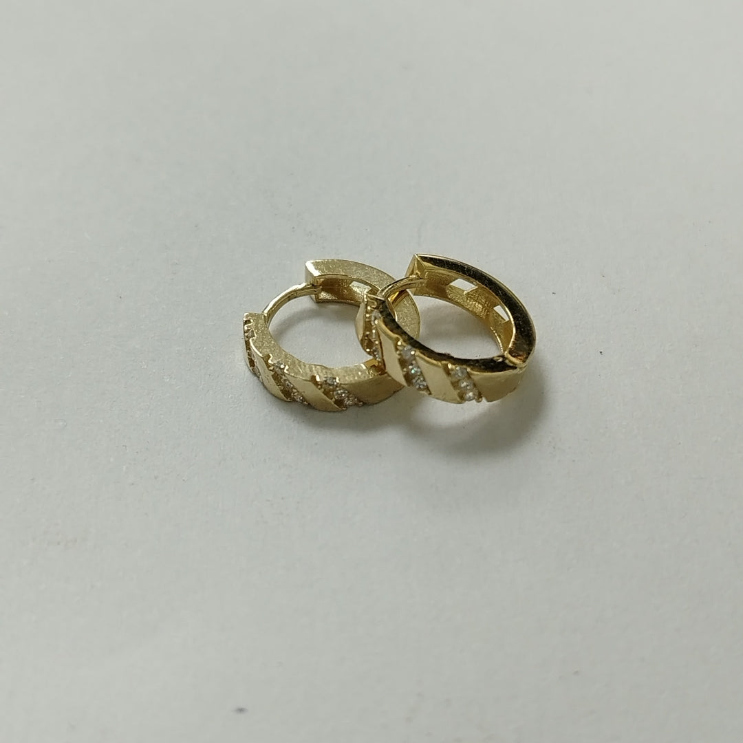 ARETES HUGGIES CON CIRCONIAS 14K 2.3 GR (NUEVO)