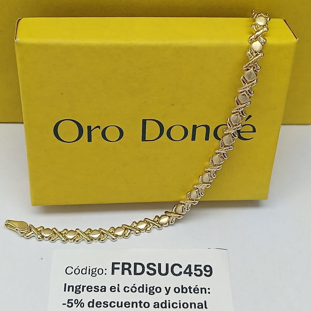 PULSERA ESPECIAL XOXO 14K 18 CM 6.1 GR (NUEVO)
