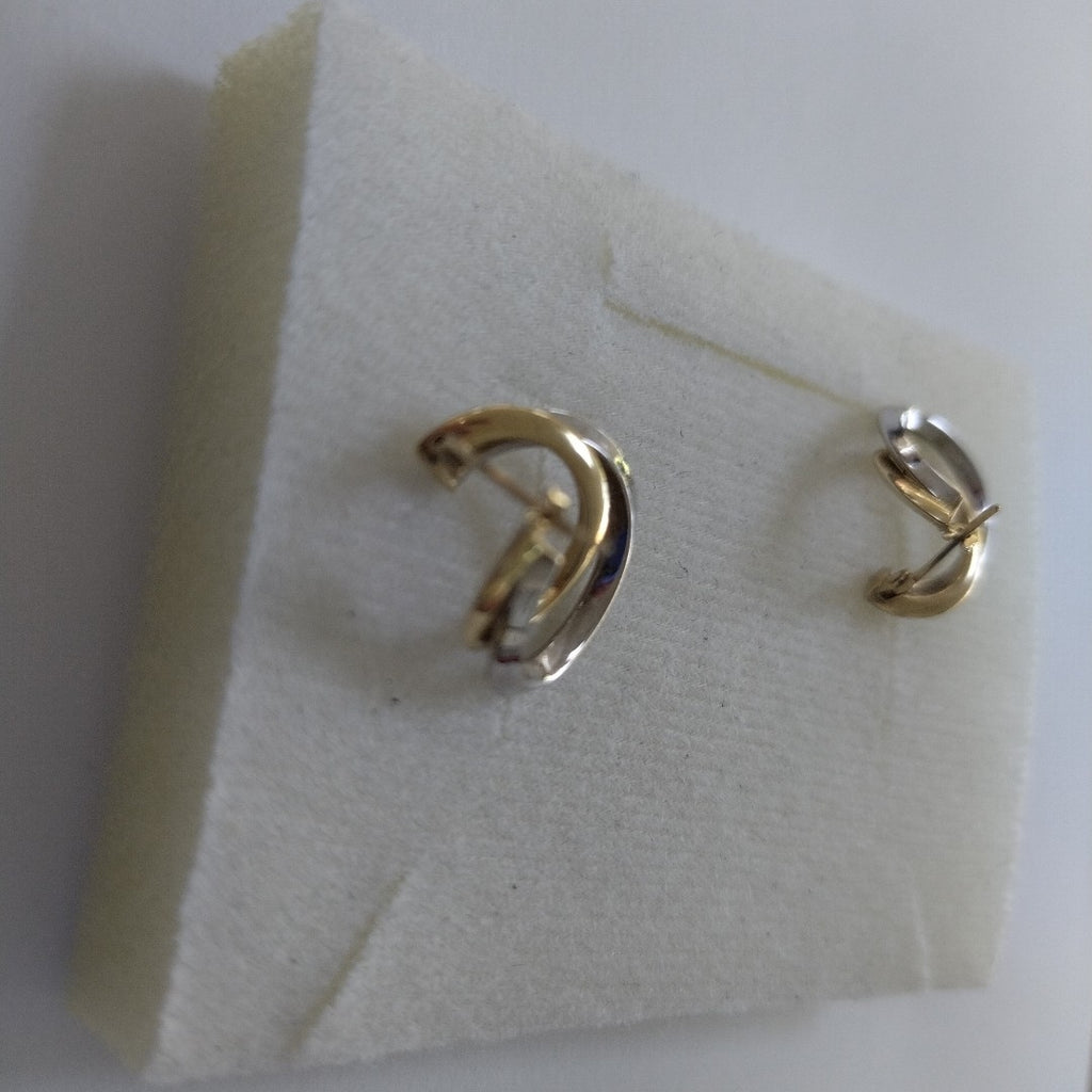 ARRACADAS PAR ORO, ORO COMBINADO 14 K 2.9 GRMS (SEMINUEVO)
