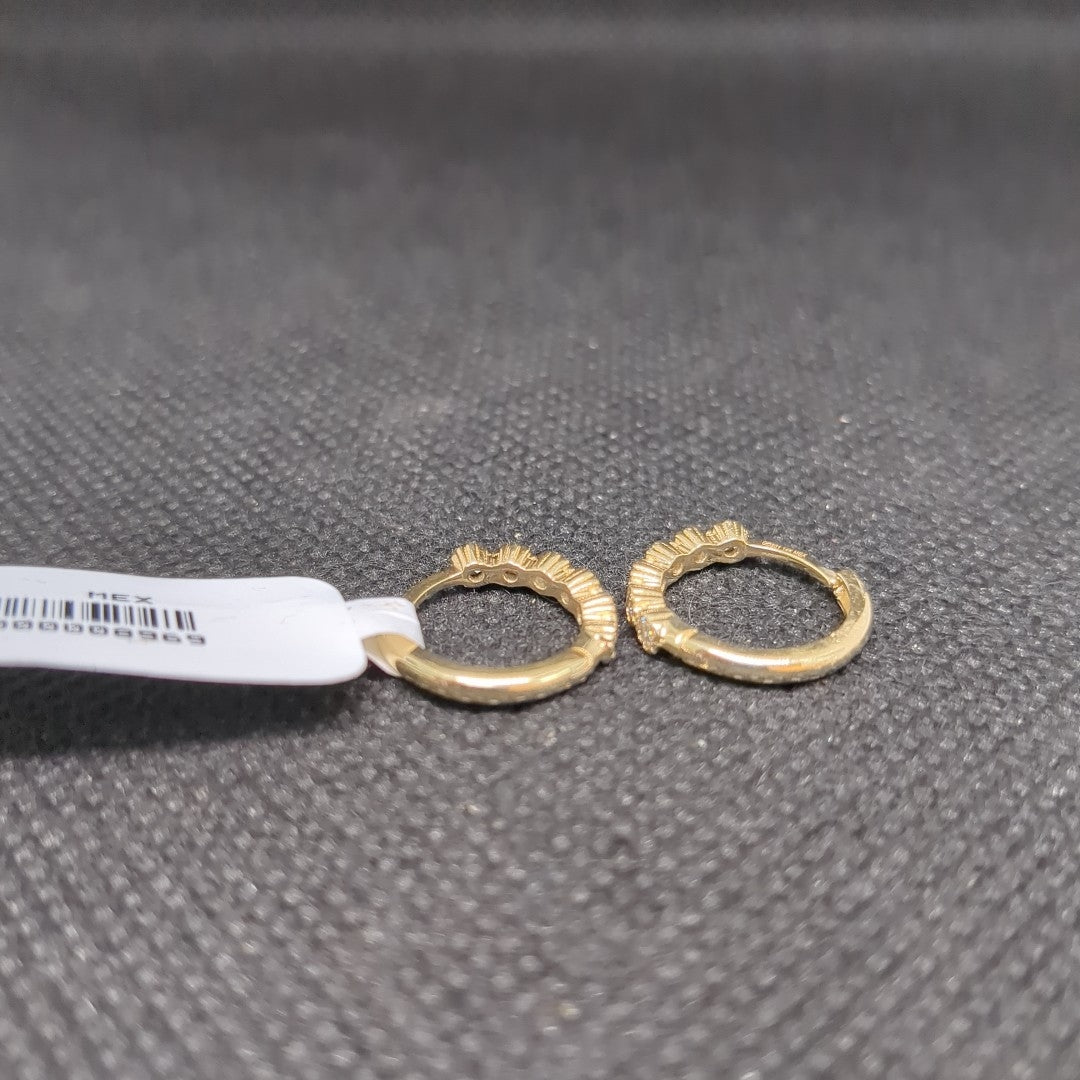 ARETES HUGGIES C CIRCONIAS 14K 2 GR (NUEVO)