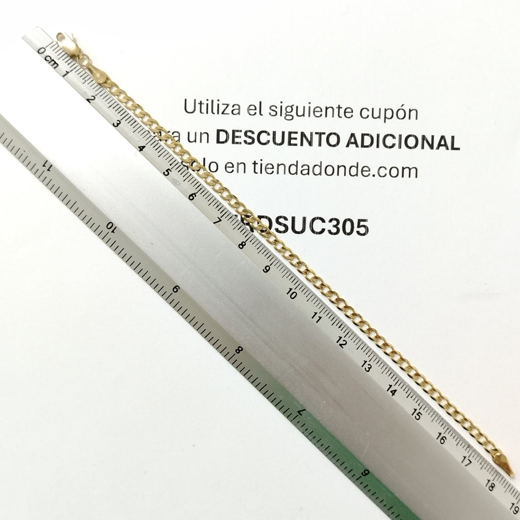 PULSERA TEJIDO BARBADA 14K 18 CM 3.3 GR (NUEVO)