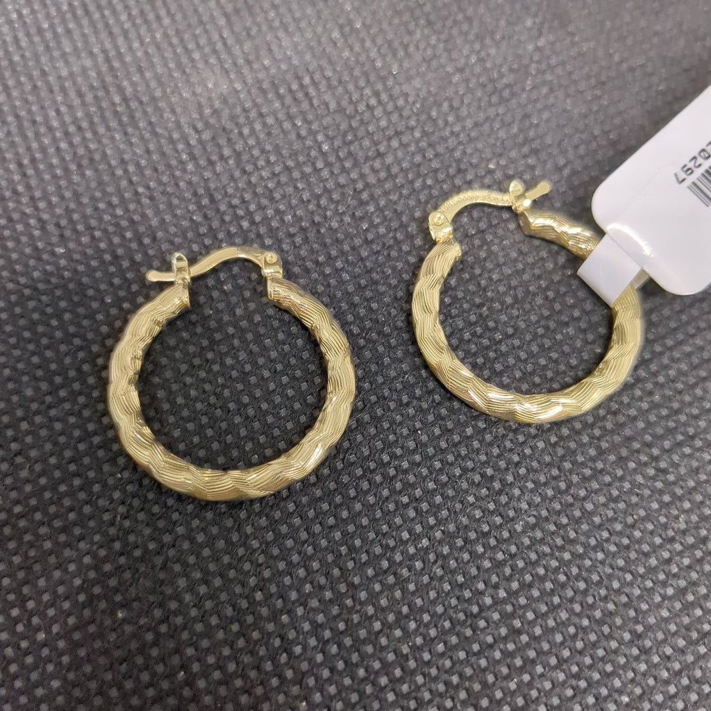 ARETES TEJIDO ARRACADA LABRADA 14K 2.7 GR (NUEVO)