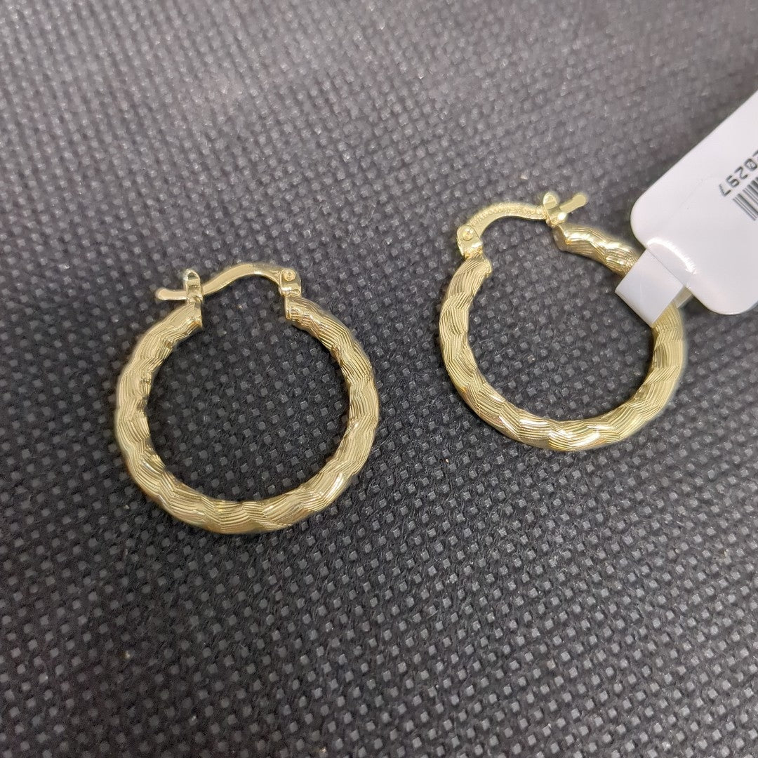 ARETES TEJIDO ARRACADA LABRADA 14K 2.7 GR (NUEVO)