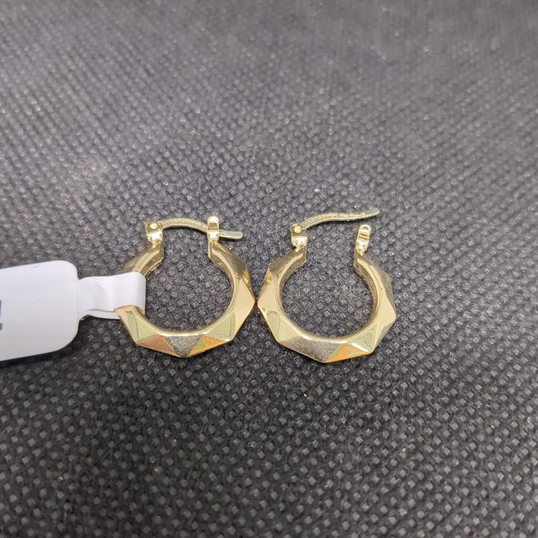 ARETES TEJIDO ARRACADAS FACETADAS 14K 1.7 GR (NUEVO)