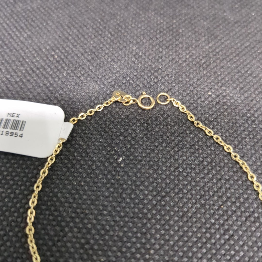 PULSERA TEJIDO ESPECIAL C CORAZON CIRCONIAS 14K 18 CM 2 GR (NUEVO)