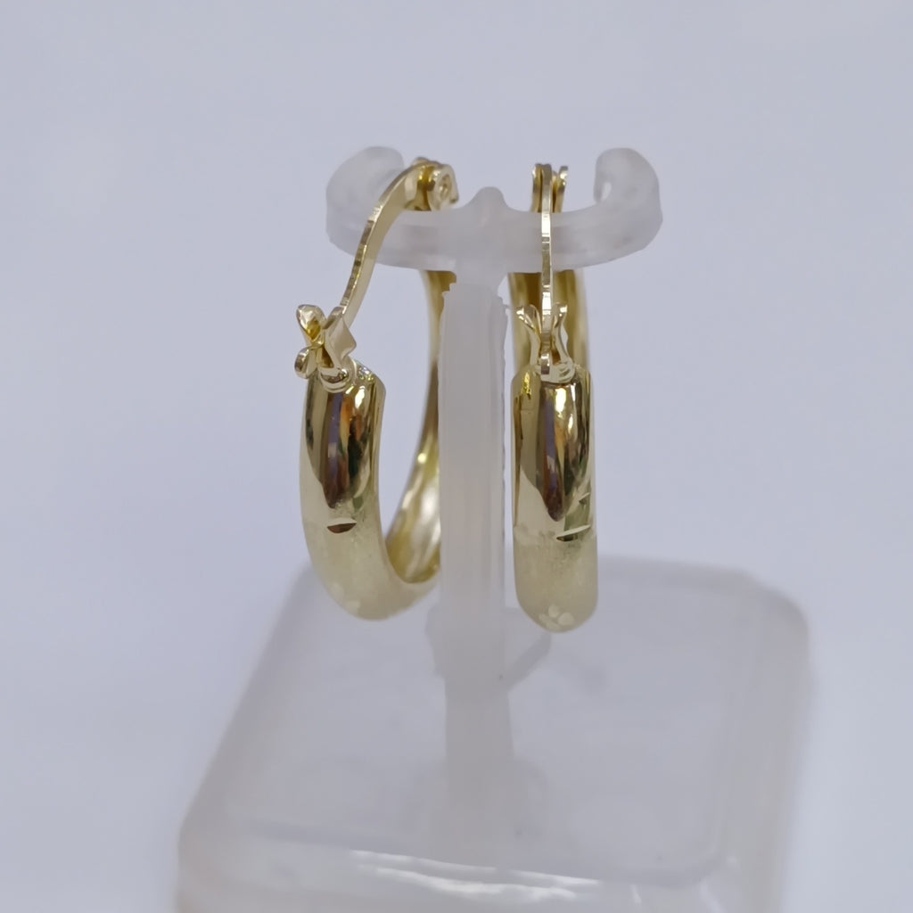 ARETES TEJIDO ARRACADA SATINADA 14K 2.6 GR (NUEVO)