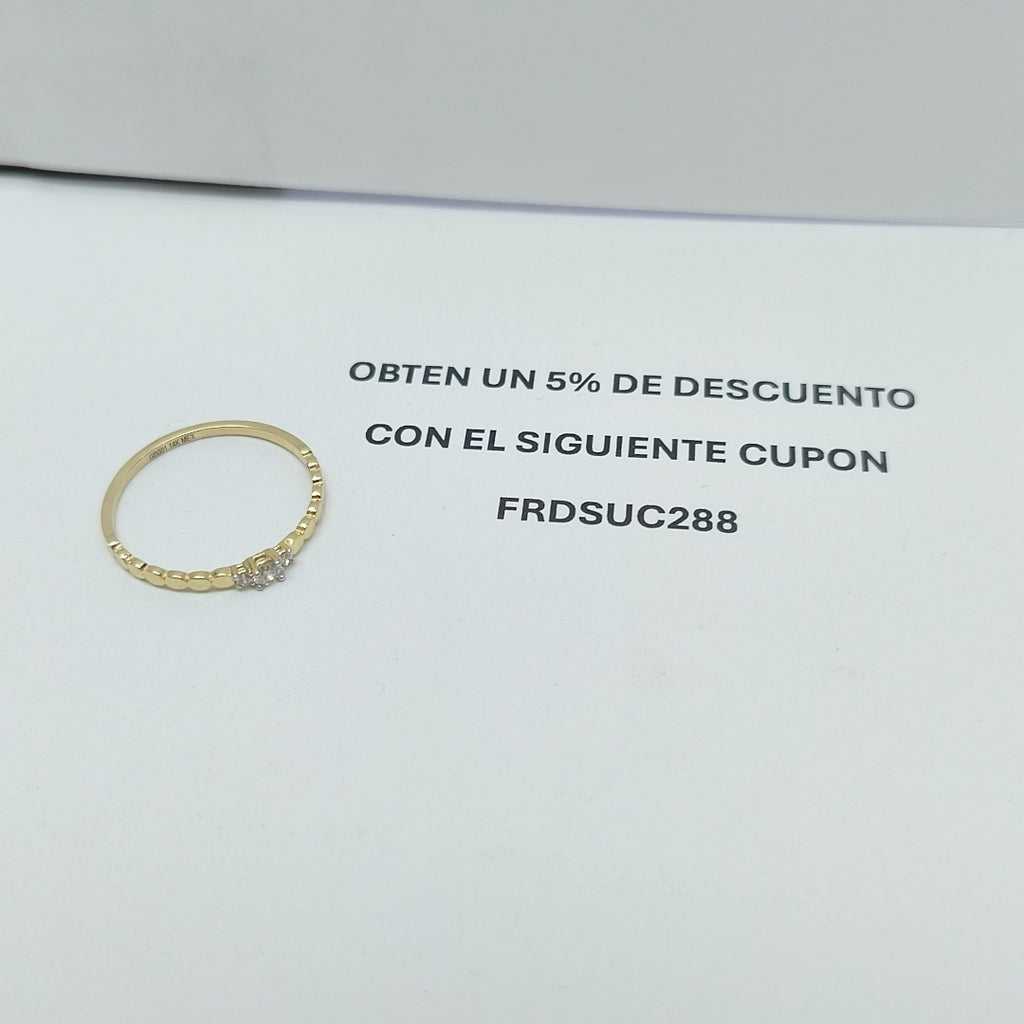 ANILLO ANILLITO C CIRCONIAS 14K 8.5 TALLA 1.2 GR (NUEVO)