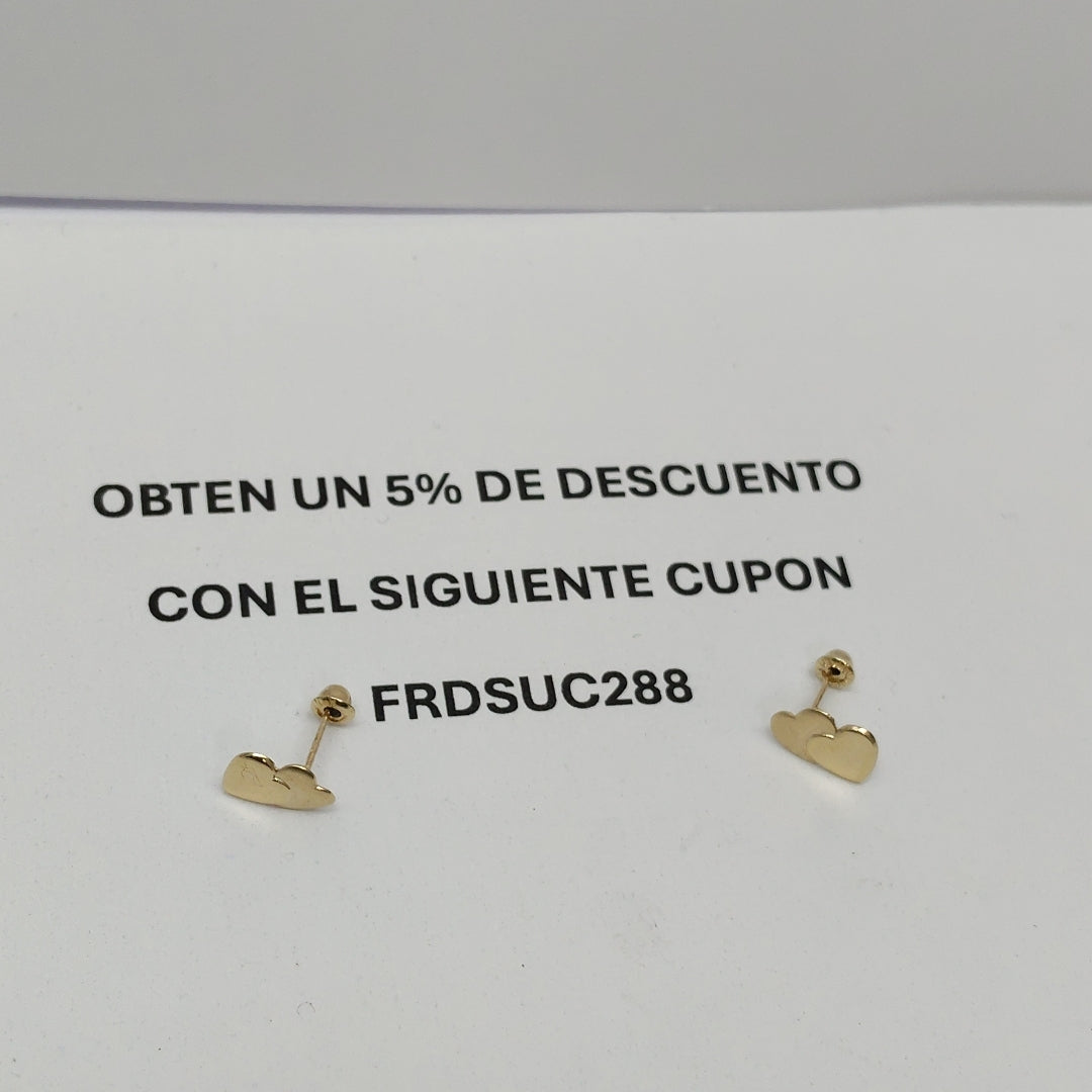 BROQUELES BROQUEL CORAZON DOBLE 14K 0.2171 GR (NUEVO)