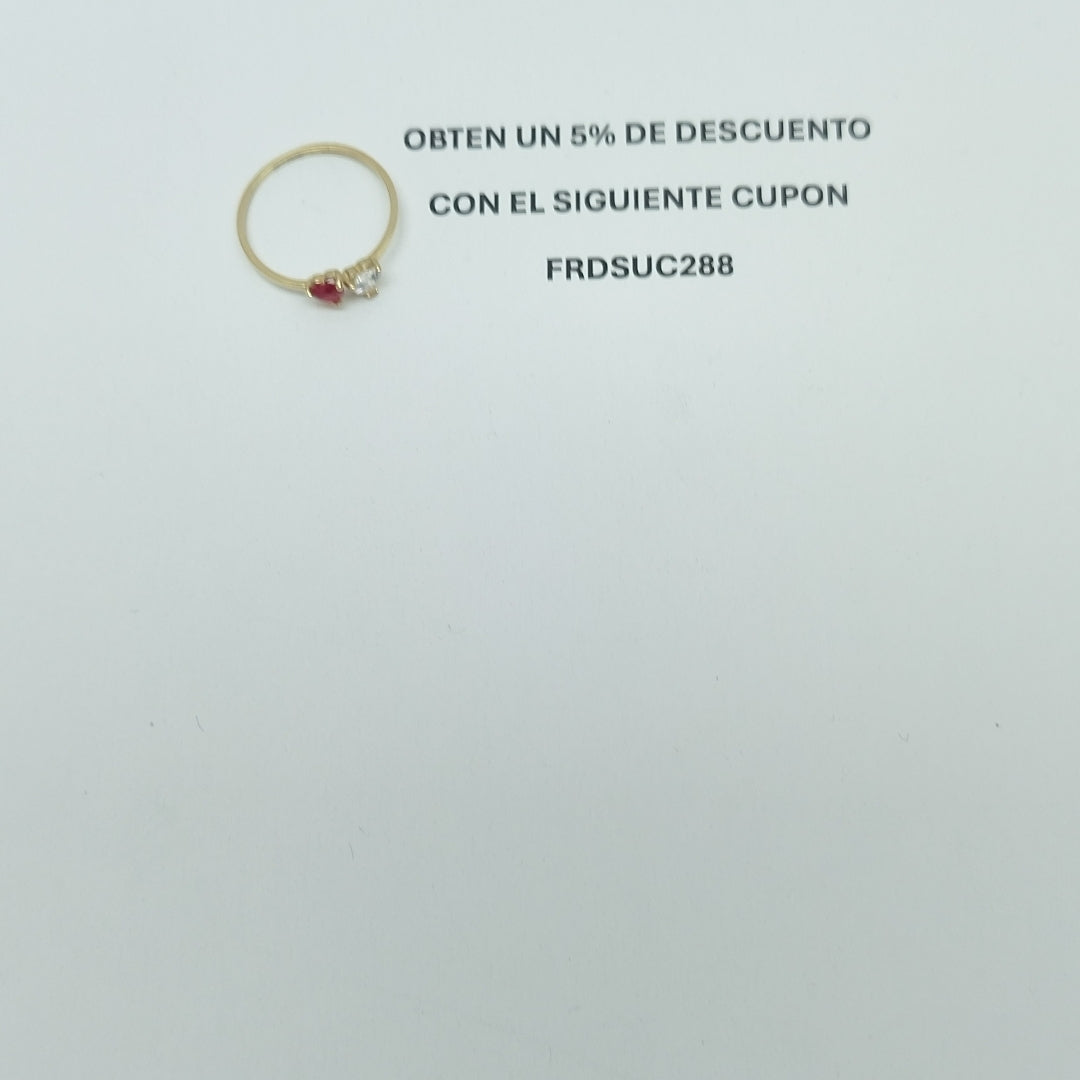ANILLOS C PIEDRAS COLOR 14K TALLA 8 1.12 GR (NUEVO)