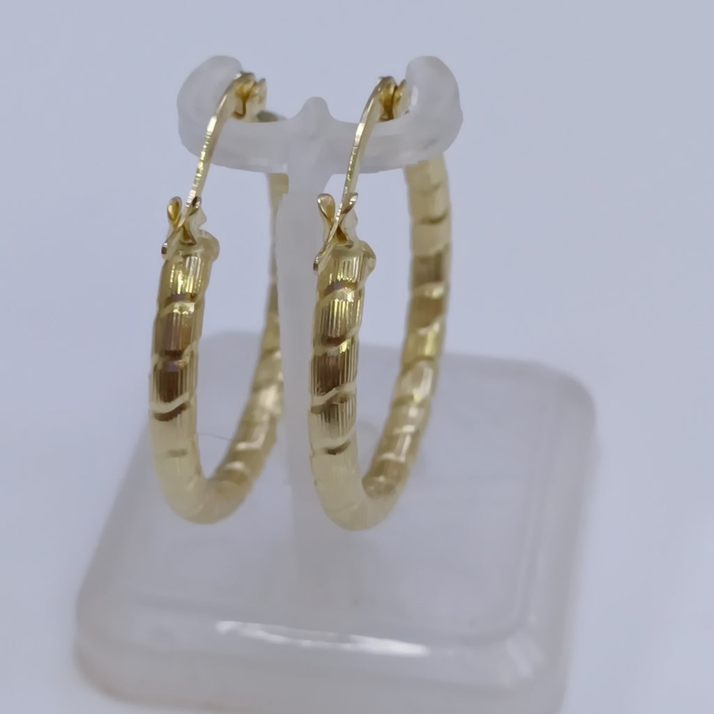 ARETES ARRACADAS LABRADAS 14K 3.2 GR (NUEVO)