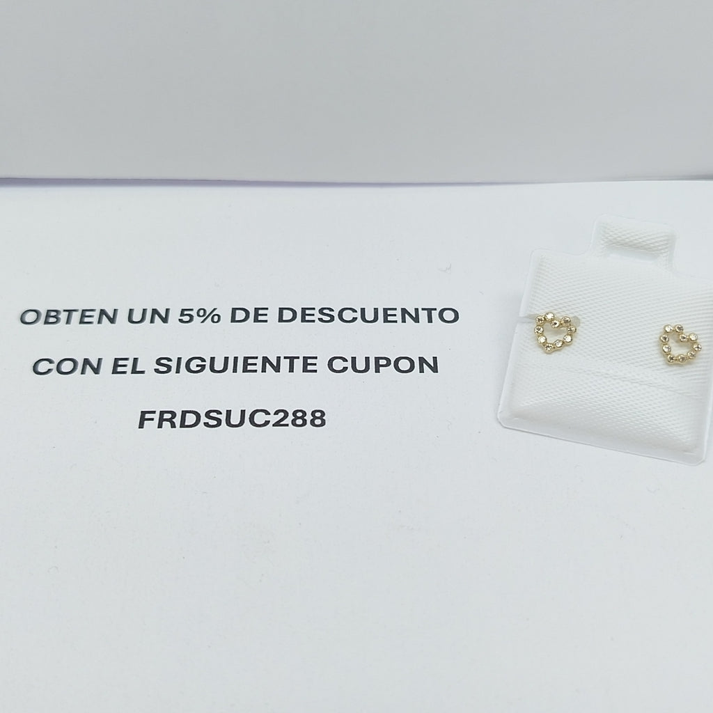 BROQUELES BROQUEL FIG CORAZON 14K 0.23 GR (NUEVO)