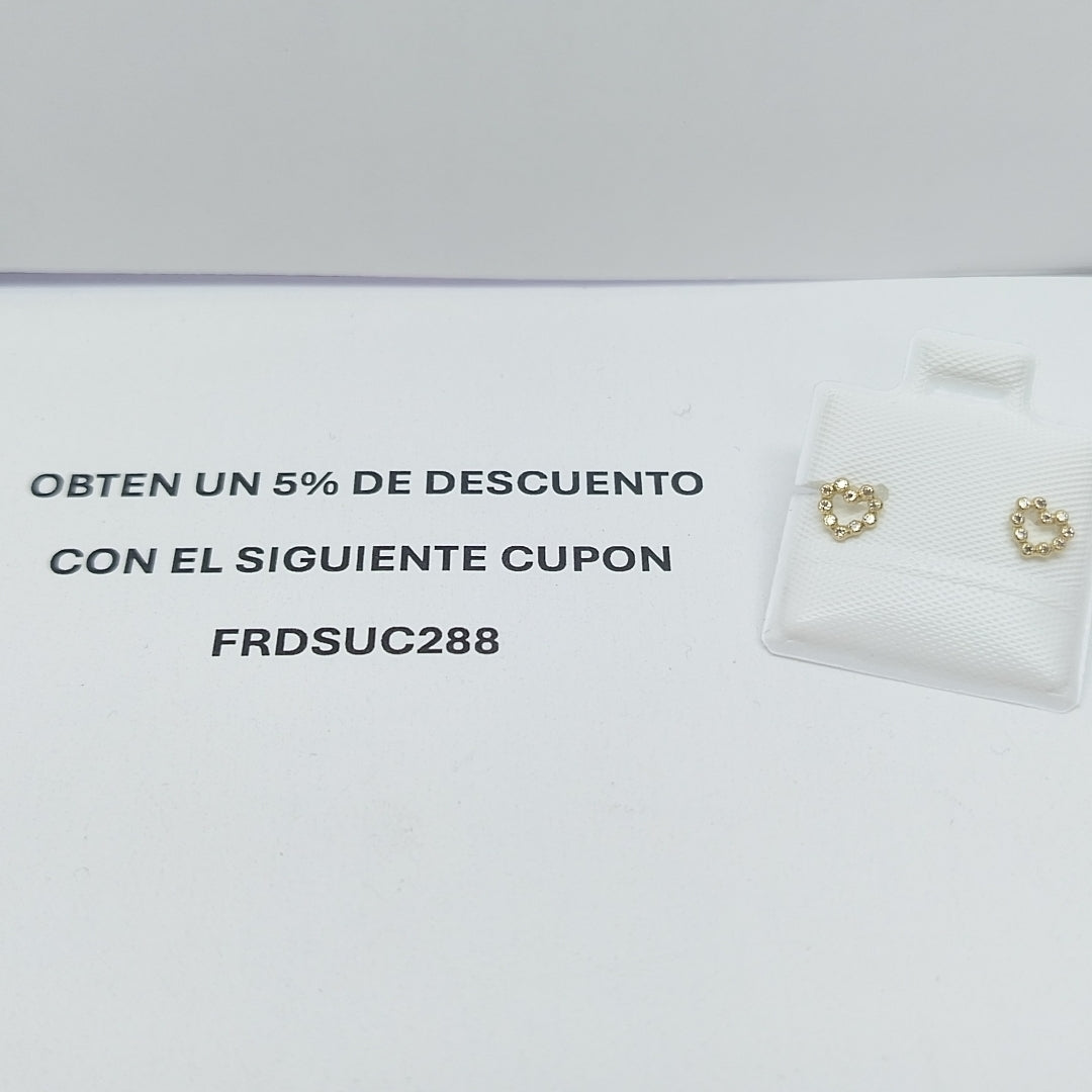 BROQUELES BROQUEL FIG CORAZON 14K 0.23 GR (NUEVO)