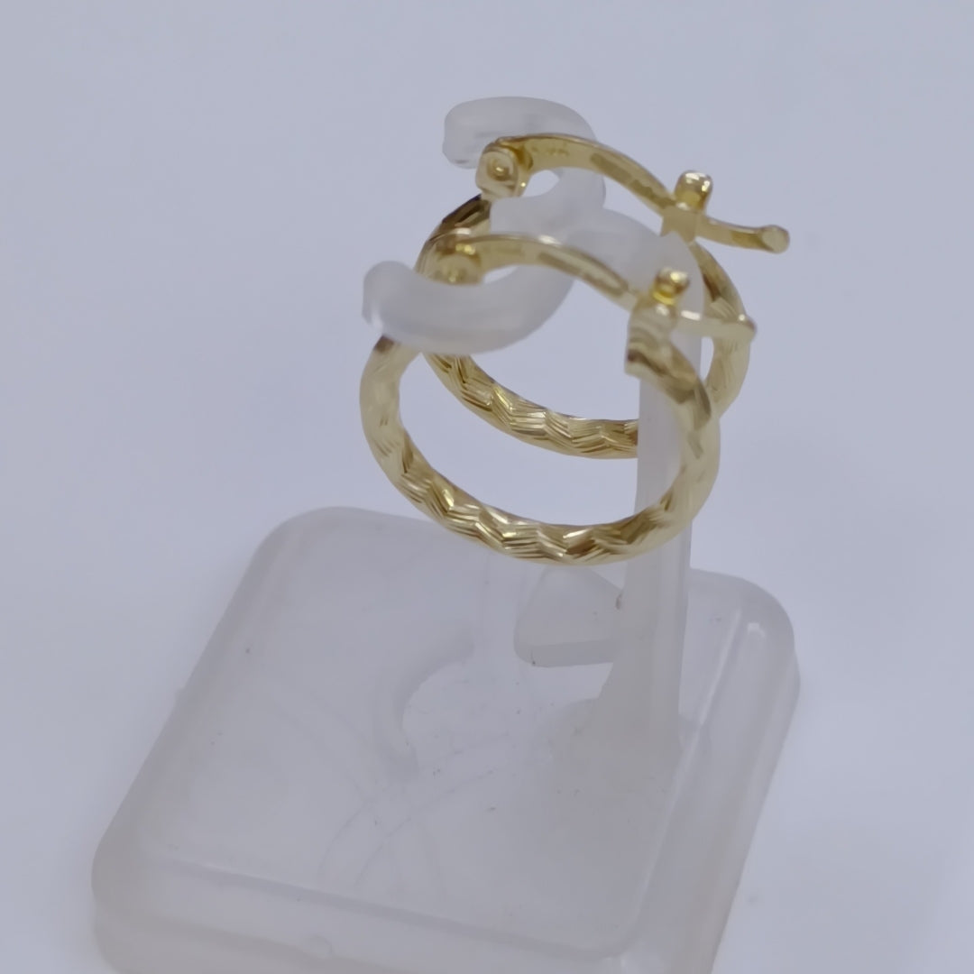 ARETES ARRACADAS TRENZADAS 14K 18 1.6 GR (NUEVO)