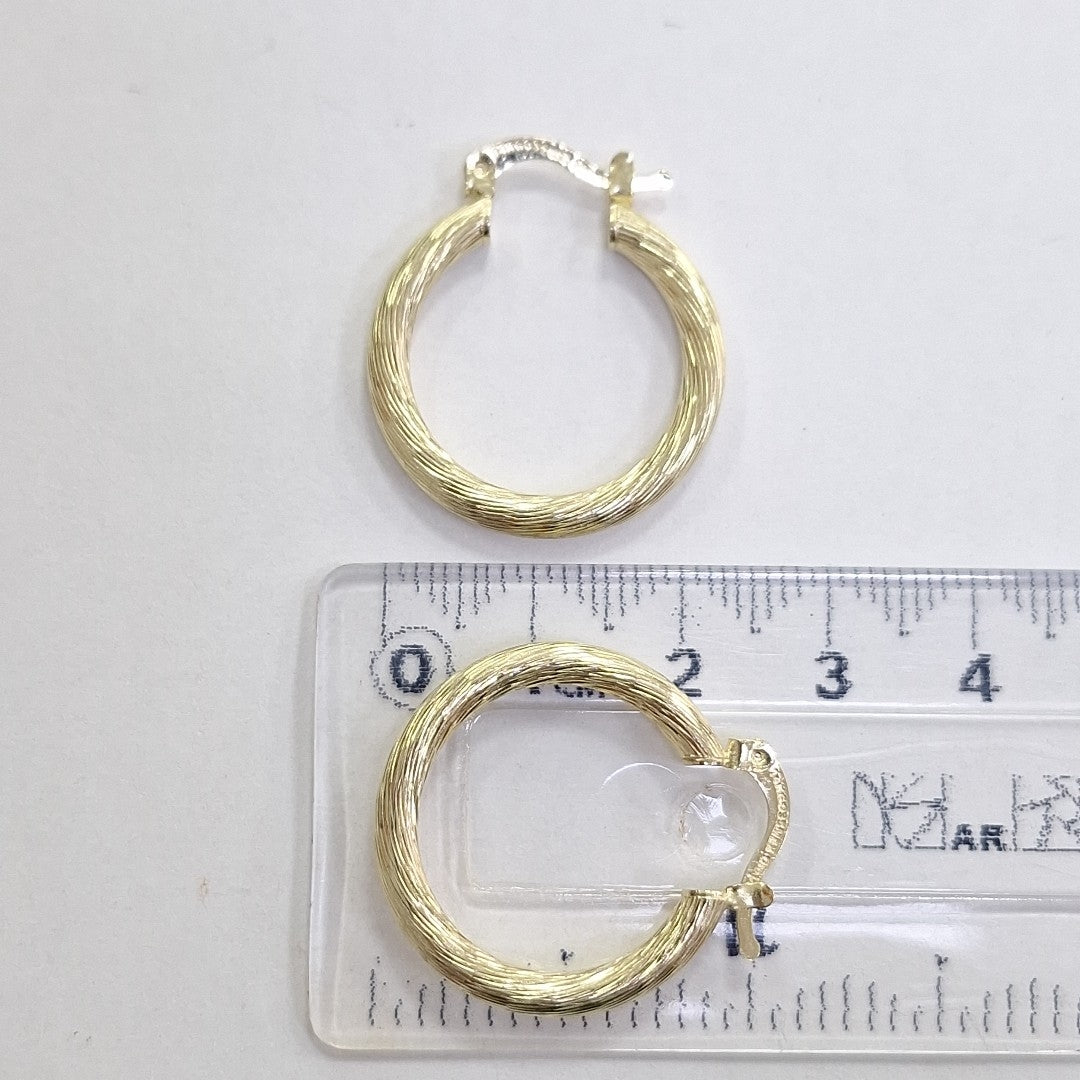 ARETES TEJIDO ARRACADAS ASTRIADAS 14K 3 GR (NUEVO)